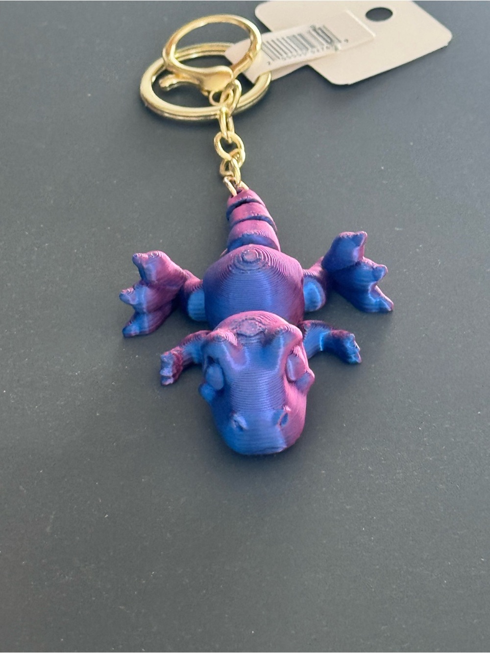 NWT 3D Printed Articulated Dinosaur Keychain Multi Color Fidget Toy Bag Charm